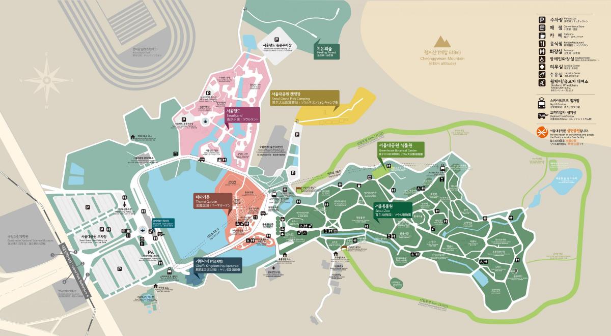 Mapa Seulskiego Parku Zoologicznego